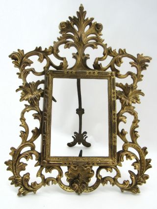 Antique 19th Century National Brass & Iron Picture Frame
