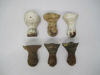 6 Assorted Salvaged Antique Cast Iron Claw Foot Ball Bathroom Tub Feet