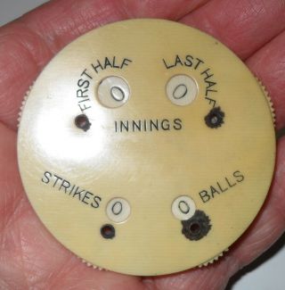 Antique Celluloid Baseball Game Score Point Keeper Counter 2 3/8 "