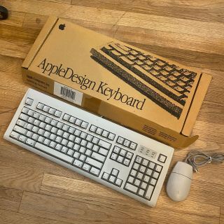 Vintage Apple Macintosh Adb Computer Keyboard M2980,  Bus Mouse Ii M2706 W/ Box