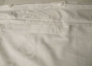 Antique Vintage Cotton/ Linen Rose Damask Button Duvet Cover 48 " X73 "