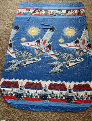 Vintage Battlestar Galactica Twin Flat Bed Sheet 1978 Series Euc