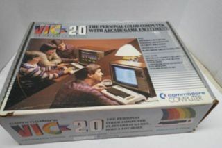 Vintage Commodore Vic - 20 Home Computer System Pc And Power Cords With Cassettes;