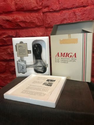 Amiga Rf Modulator Connects Tv Televisions Switch Box Cable Boxed Set D7