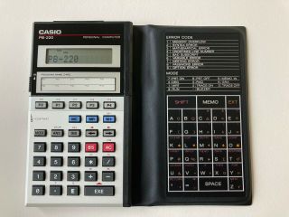 Vintage Casio Pb - 220 Lcd Basic Pocket Computer Calculator