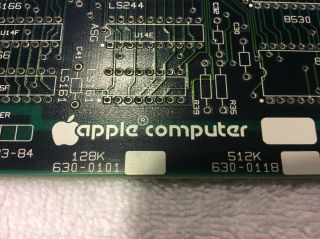 Vintage Unstuffed Apple Macintosh 1984 (128 - 512K) Motherboard PN 630 - 0101/0118 2