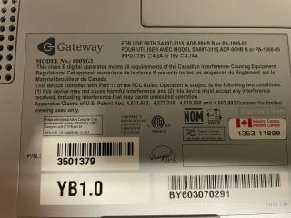 Gateway 600YG2 Intel Pentium M 1.  7GHz,  512MB RAM,  Windows 2000 2