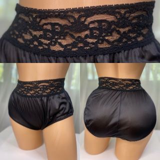 Vintage Christian Dior Semi Sheer Antron Nylon Lace Waist Briefs Panties M 6 ❤️