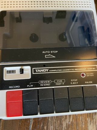 VINTAGE TANDY RADIO SHACK CCR - 81 COMPUTER CASSETTE RECORDER 26 - 1208A 2