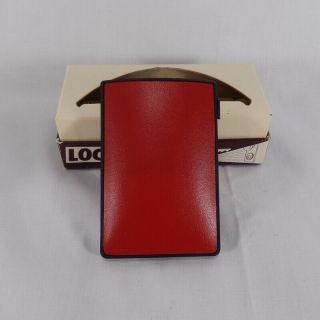 Vintage Red Buxton Lock Lite Key Tainer Hard Case Holder with Built In Light 3