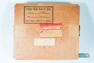 Vintage Florida Porter Sea Haw Dealer Antique Fishing Lure Card & Envelope Lc3
