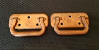 Pair Antique Vintage Metal Trunk Box Handles - Gw1