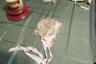 Antique Crocheted Baby Bonnet