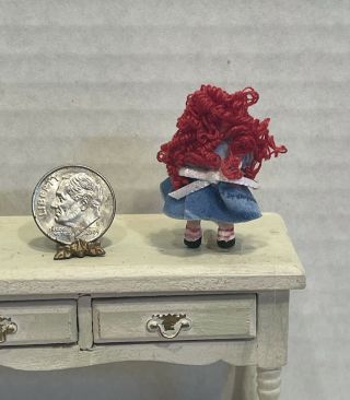Vintage Artisan JOYCELYN Tiny Raggedy Ann Toy Doll Dollhouse Miniature 1:12 2