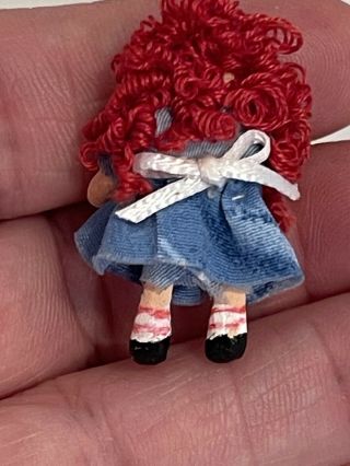 Vintage Artisan JOYCELYN Tiny Raggedy Ann Toy Doll Dollhouse Miniature 1:12 3