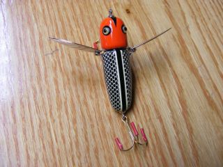 C Hines Heddon Style Crazy Crawler in Red Head Black Scales Color 3