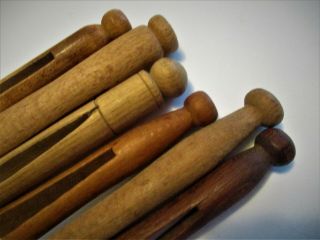 Antique,  Early Antique Wood Clothespins,  Unique,  Primitive,  Dolly Pegs