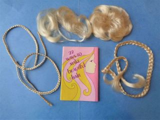 Vintage 1971 Cynthia Doll Hair Falls Accessories & Styling Booklet Blonde Wig