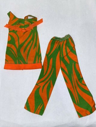 Vintage 1971 - 1972 Barbie Outfit 3402 Two Way Tiger Top & Pants