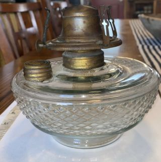 Antique Glass Oil Lamp Bridgeport Brass Co 1800’s