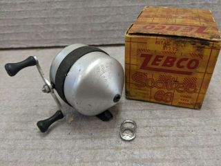 Vintage Zebco 66 Fishing Reel - Tough One Year Model 1958 - Made In Usa
