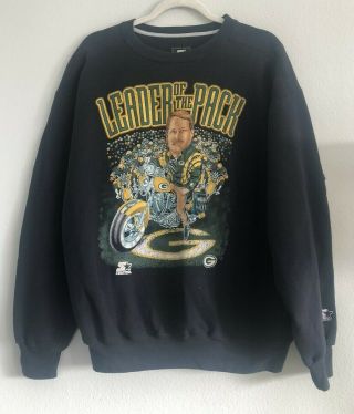 Vintage 90s Starter Green Bay Packers Mike Holmgren Sweatshirt Mens Size L