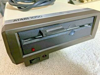 Atari 1050 Floppy Disk Drive W/ I/o Cable Powers On As - Is