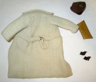Vintage Barbie Doll Fashion Clothes Peachy Fleecy Coat 915 1960s Hat Purse Shoe