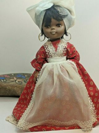 Vintage Black Girl Doll Made In Hong Kong 13 " Clothes & Shoes