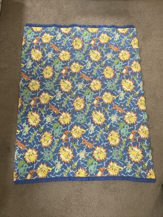Vintage 2000 Pokemon 45 " X60 " Polyester Blanket - Rare Made In Usa