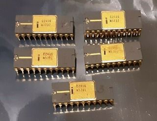 Intel 2416 Ccd Serial Ram Memory Ic Chip - Gold Purple Ceramic 1973 - 1976? Dates