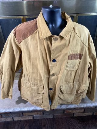 Vintage 60s Blue Bill By Red Head Brand Canvas Duck Hunting Jacket Mens Xl Vtg
