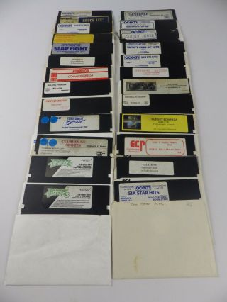 Assorted Commodore 64 / 128 5.  25 " Game Disks - 25 Total