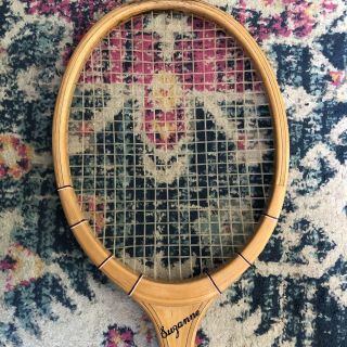 Antique Suzanne By DR Wood Tennis Racquet Vintage Made In Canada 2
