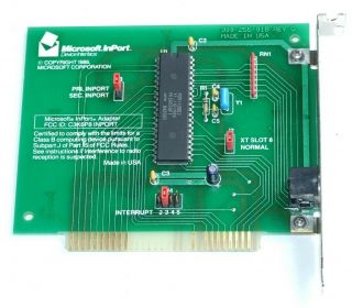 Microsoft Inport Mouse Adaptor Card For Ibm Pc Xt 8 - Bit Isa Vintage Computer