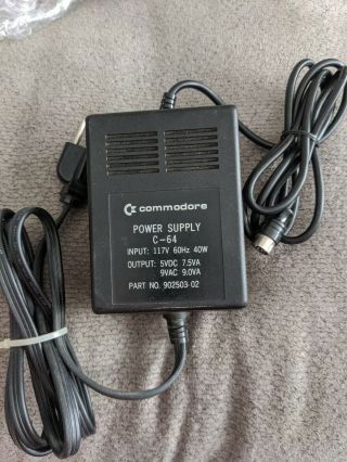 Vintage Commodore 64 7 - Pin Power Supply C - 64 902503 - 02