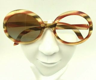 Vintage Cool Ray Party Time Brown Oval Sunglasses Eyeglasses Frames