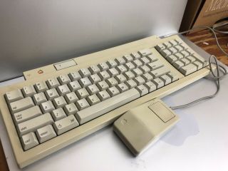 Vintage 1991 Apple Keyboard Ii M0487 With G5431 Mouse And Cables