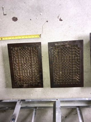 2 - Antique Floor Registers Cast Iron Heating Air Vents