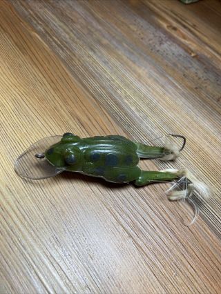 Vintage Fishing Lure Steel’s Wiggle Frog Tough Old Bait