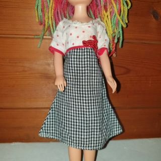 Vintage Plaid Black Red Day Dress For Pedigree Sindy Barbie Tressy Doll