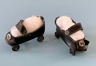 Vintage Doll Clothes:oilcloth Shoe Roller Skates Shirley Temple Alexander Bisque