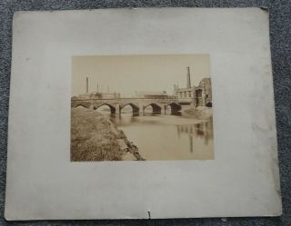 Large 19th C Photograph Industrial Scene From River Wakefield Yorks By W.  Johnson