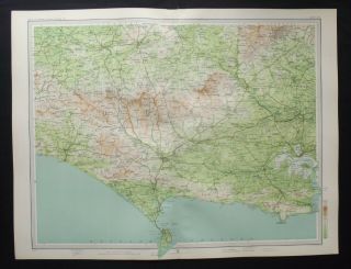 Antique Map: Dorset & Isle Of Portland By John Bartholomew,  Survey Atlas,  1903