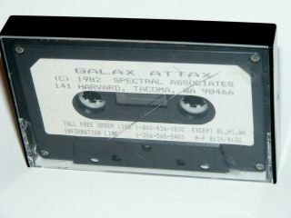 1982 Galax Attack Game Cassette For Trs - 80 Color Computer Spectral Associates