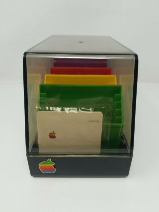 Vintage Apple 3.  5 " Floppy Disk Diskette Storage Case With Disc Labels