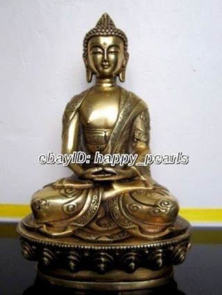 Collectible Antique Bronze Brass Buddha Statue Buddhis Amitabha Sakyamuni Dragon