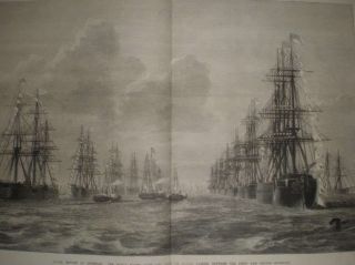 Naval Review At Spithead Royals And Shah 1873 Print