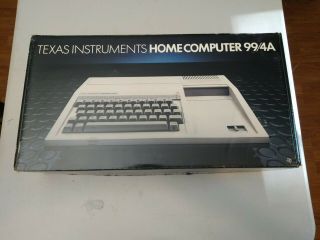 Vintage Texas Instruments Ti 99/4a Home Computer System In Orig.  Box.  W/ Guide