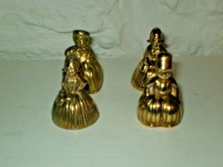Old - 2 Pairs Brass Dutch Couple 